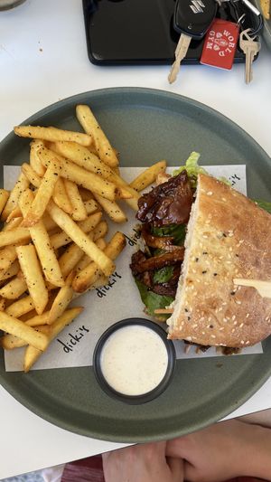 Sticky ‘duck’ toastie  at Dicki's in Ascot