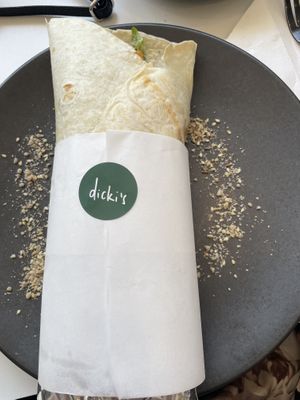 “Chicken” caeser wrap - from specials menu. Much bigger than I anticipated. Delicious   at Dicki's in Ascot