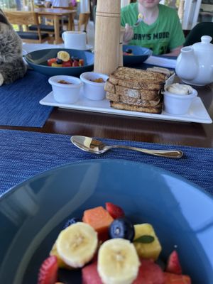 Vegan butter with toast for breakfast.   at El Jardin in Monteverde