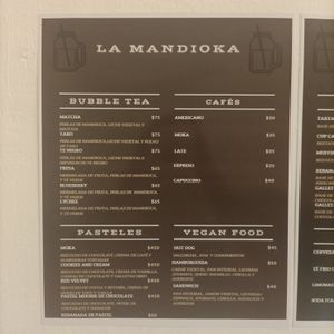 Menú 1/3 at La Mandioka in Toluca