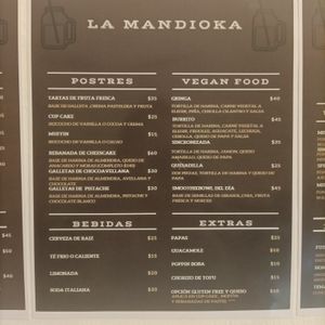 Menú 3/3 at La Mandioka in Toluca