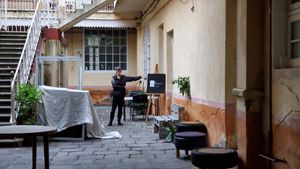 Look for black sign on easel. at La Mandioka in Toluca