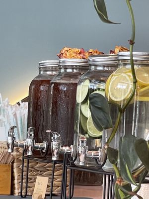 Cucumber-lime and lemon water at no chargee  at Sunny's in Bentonville
