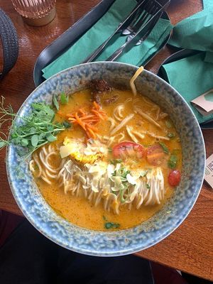 The ramen at Kimidori Green Sushi in Warsaw