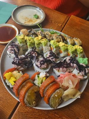 Sushi plate at Kimidori Green Sushi in Warsaw