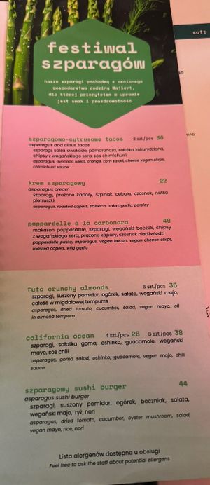 Seasonal offerings   at Kimidori Green Sushi in Warsaw