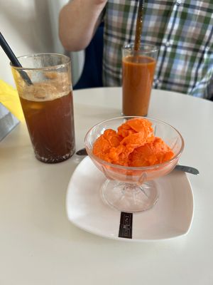 Espresso tonic, smoothie, red orange sorbett  at Ghiacci Cafe in Poznan