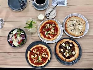 Their vegan and gluten-free pizzas at Cafe Planet in Kyoto