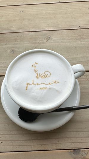 Almond milk latte  at Cafe Planet in Kyoto