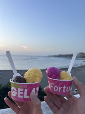Ice cream and a nice sea view 😎  at Gelato Fortuna in Tenerife