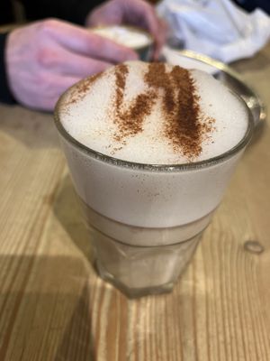 Pumpkin spice latte avoine  at Leopold in Brussels