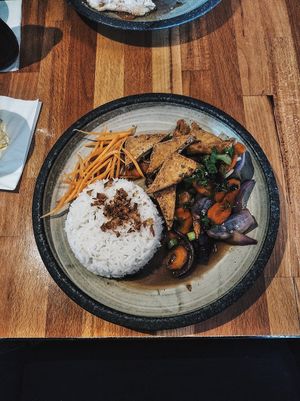 Tofu and vegetables with tofu at UMAMI in Ceska Trebova