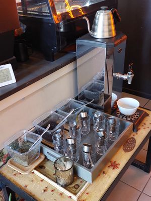 Free tea at 2eat Falafel & Hummus in Riga