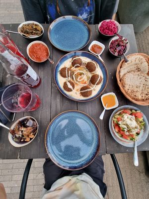 hummus and falafel for two  at 2eat Falafel & Hummus in Riga