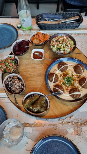 Plate for 2 (shared by 3 people) at 2eat Falafel & Hummus in Riga