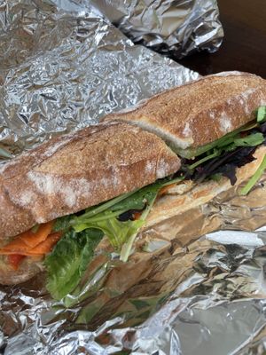 Fried tofu banh mi  at Ninja Bubble Tea in Stamford