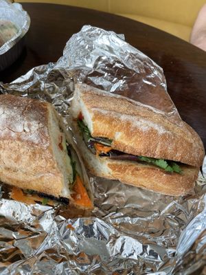 Eggplant banh mi  at Ninja Bubble Tea in Stamford