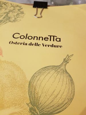 Menu front page at Colonnetta in Treviso
