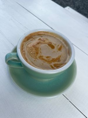One shot espresso with almond milk  at Arte Sano in Aguadilla