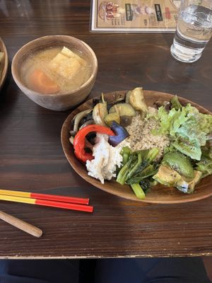 Miso soup and set meal on 10/25/2024  at Hito Kukan - 人空間 - Maybe closed in Osaka