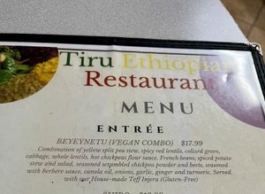 Menu  at Tiru in Lincoln