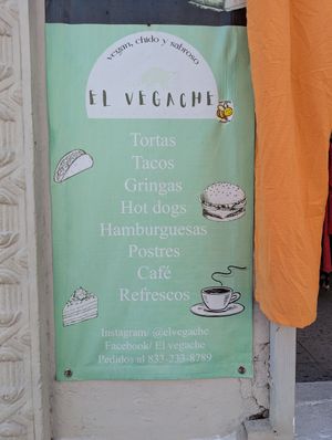 Signage outside at El Vegache in Tampico
