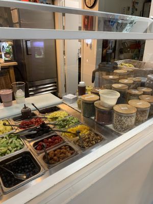 Smoothie bowl area at delisheeeYo in Hilton Head Island