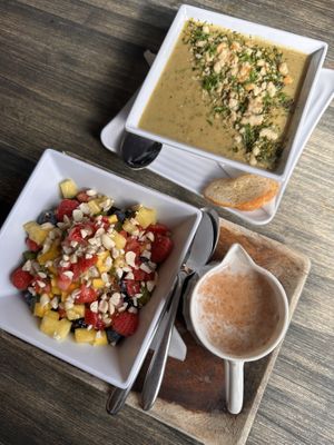 Potato Kale soup 😋 and Sweet Buddha bowl 😋😋  at delisheeeYo in Hilton Head Island