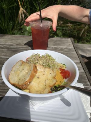 Super salad sampler. So good!! at delisheeeYo in Hilton Head Island