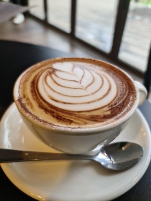 Great coffee (this one is almond milk) at Studley Grounds in Kew