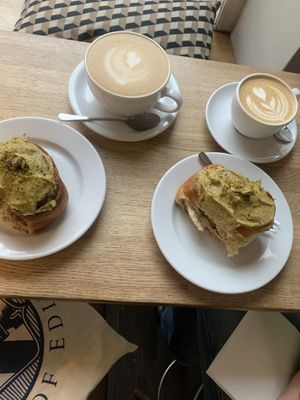 pastries and lattes at Ministerstwo Kawy in Warsaw