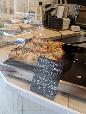 Vegan rolls at The Nosebag Restaurant in Oxford