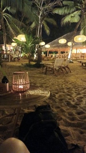 I love the lighting in this place at THE SLOW in Mirissa