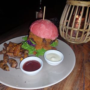 Classic burger at THE SLOW in Mirissa