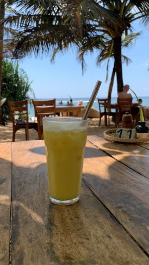 Pineapple-coconut juice  at THE SLOW in Mirissa