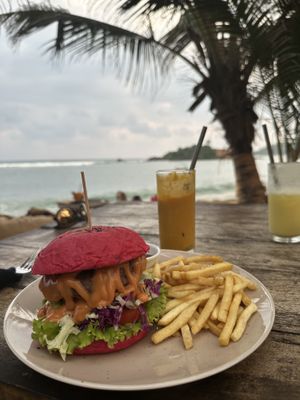 Classic burger  at THE SLOW in Mirissa