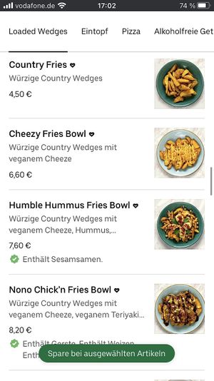 Menu 3 at Vegan Pirates by CloudEatery in Frankfurt