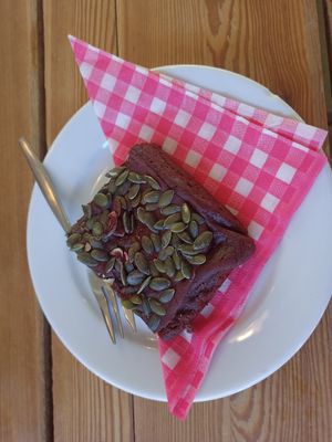 Vegan brownie at De Brandweerkantine in Maastricht