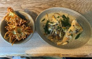 Hash browns and buttermilk biscuit.  at Homeground Coffee & Kitchen in Windermere