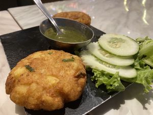 Potato pea cakes  at Chutney Indian in Pattaya