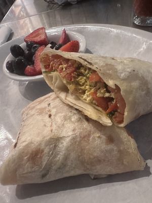 Vegan breakfast burrito  at Milk & Honey in Nashville
