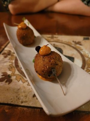Mushroom croquettes. Great filling and fantastic texture. at Ziryab in Barcelona