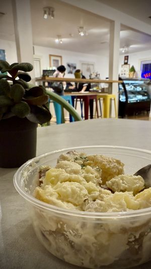 Potato salad (mayo is made with aquafaba)  at FAM's Cuisine in Sarasota