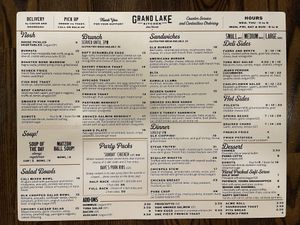 Menu   at Grand Lake Kitchen in Oakland
