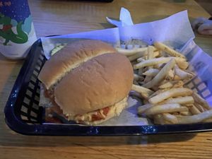 Plant based chicken parm  at Olde Waterville Pizza Company in Waterville Valley