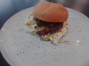 Spare ribs burger at The Vegan Chef - Sandton in Johannesburg