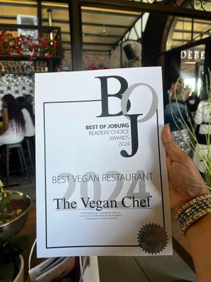 Best Vegan Restaurant Award  at The Vegan Chef - Sandton in Johannesburg