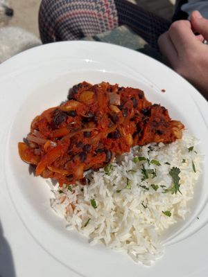 Vegan chilli with mixed beans at The Watering Hole in Perranporth