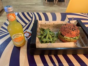 Ladybug 🐞 burger, menu   at Flower Burger in Brighton