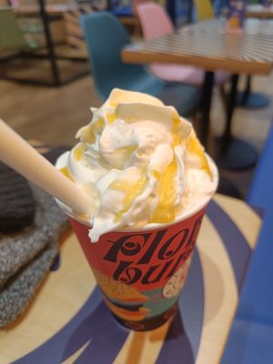 Passion Fruit milkshake at Flower Burger in Brighton